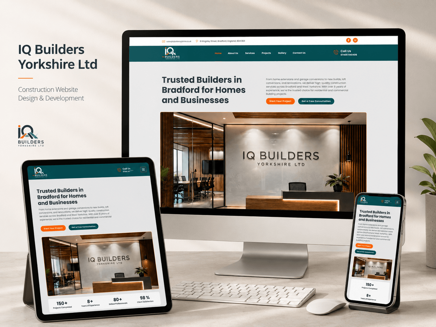 IQ Builders Yorkshire Ltd construction company website homepage